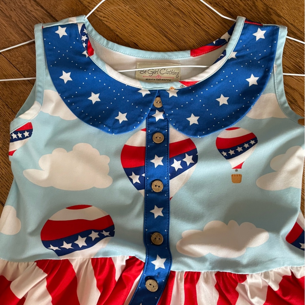 NEVER Worn Be Girl Clothing girls Patriotic Dress Red white blue size 10 - Picture 2 of 6